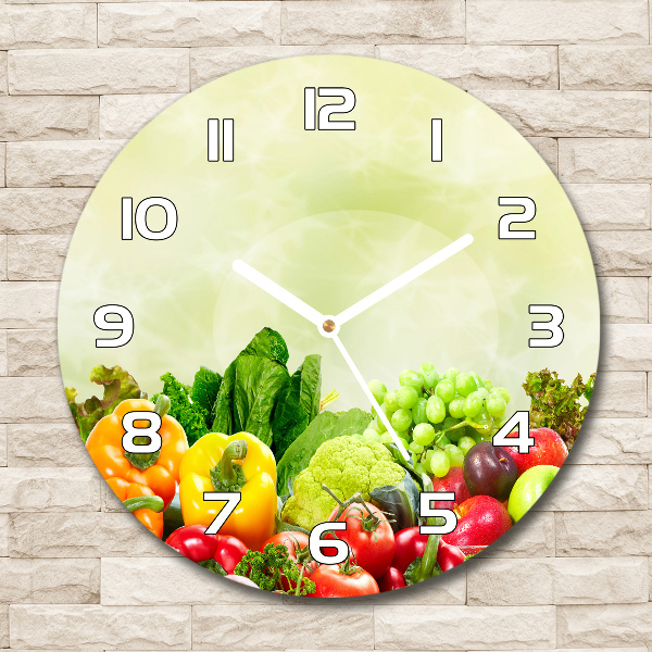 Reloj de pared redondo Verduras