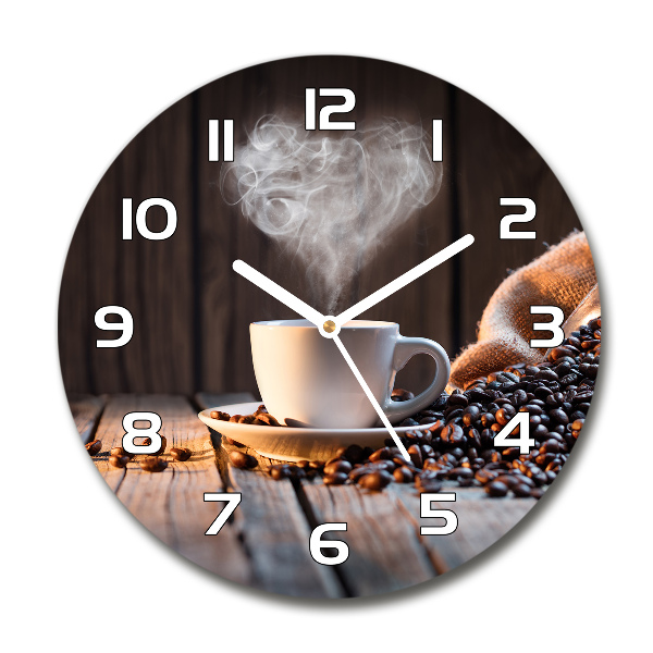 Reloj de pared redondo Una taza de café