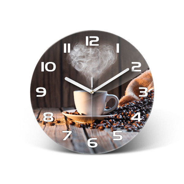 Reloj de pared redondo Una taza de café