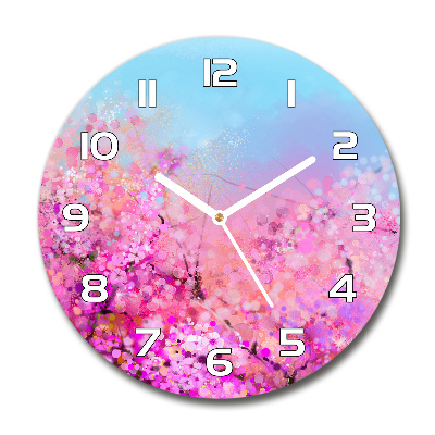 Reloj de cristal redondo Flores de cerezo