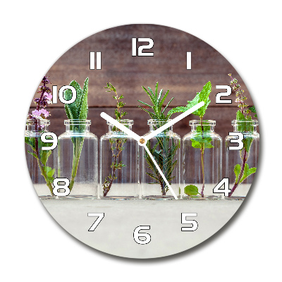 Reloj de pared redondo Plantas en frascos