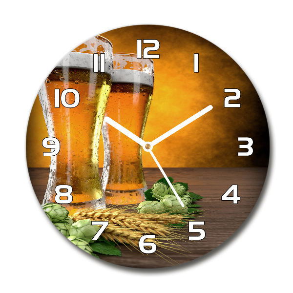 Reloj de pared redondo Dos vasos de cerveza