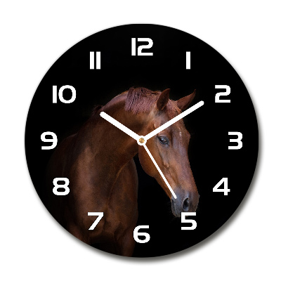 Reloj de pared redondo Caballo marrón