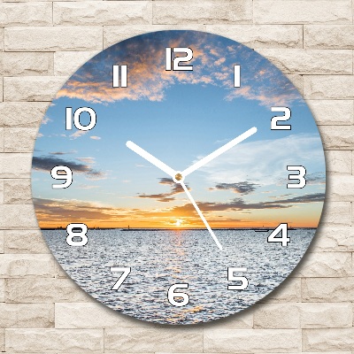 Reloj de pared redondo Crepúsculo junto al mar
