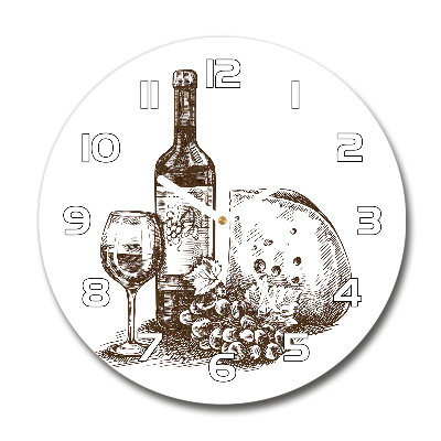 Reloj de pared redondo Vino y aperitivos