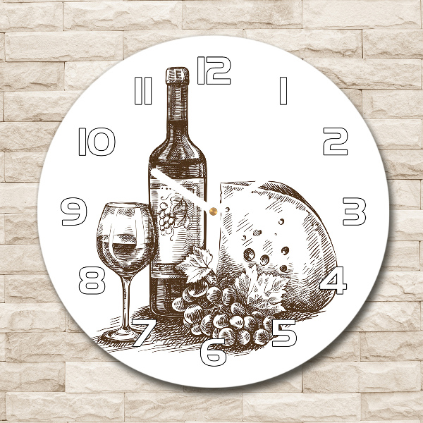 Reloj de pared redondo Vino y aperitivos