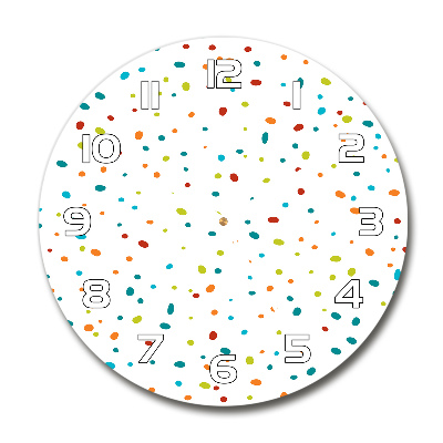 Reloj de cristal redondo Puntos de colores