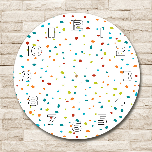 Reloj de cristal redondo Puntos de colores