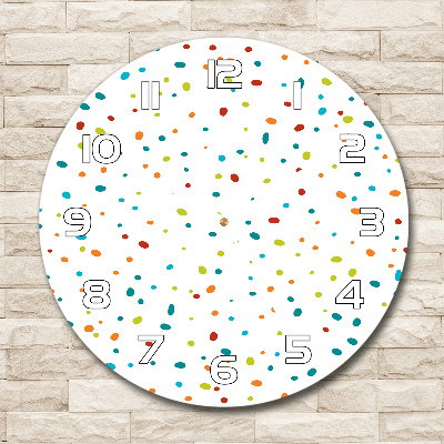 Reloj de cristal redondo Puntos de colores