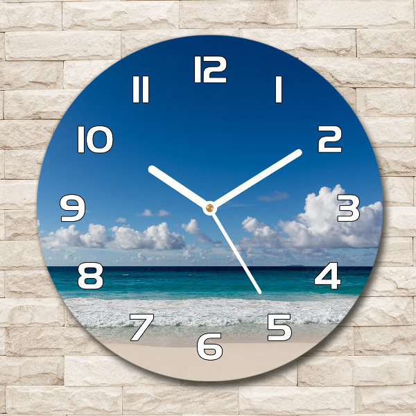 Reloj redondo pared Playa de Seychelles