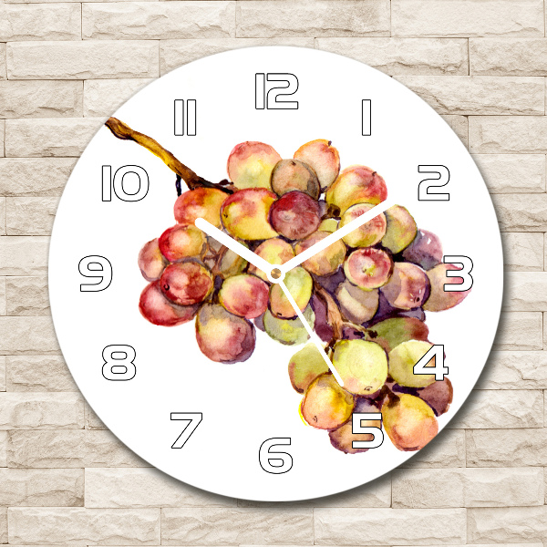 Reloj de cristal redondo Un racimo de uvas