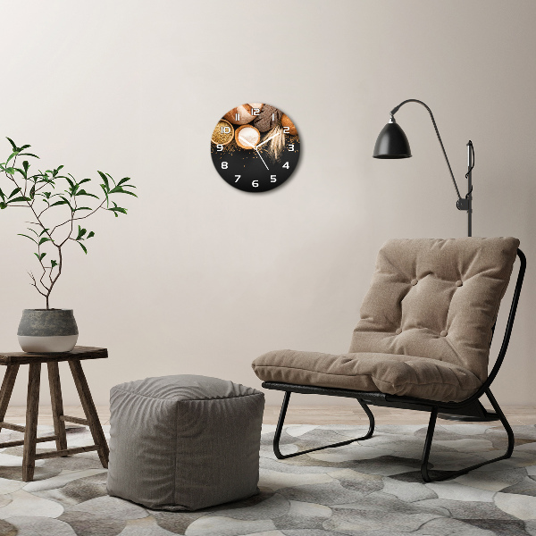 Reloj de cristal redondo Pan y trigo