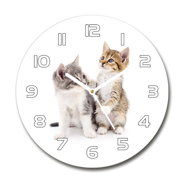 Reloj de pared redondo Dos pequeños gatos