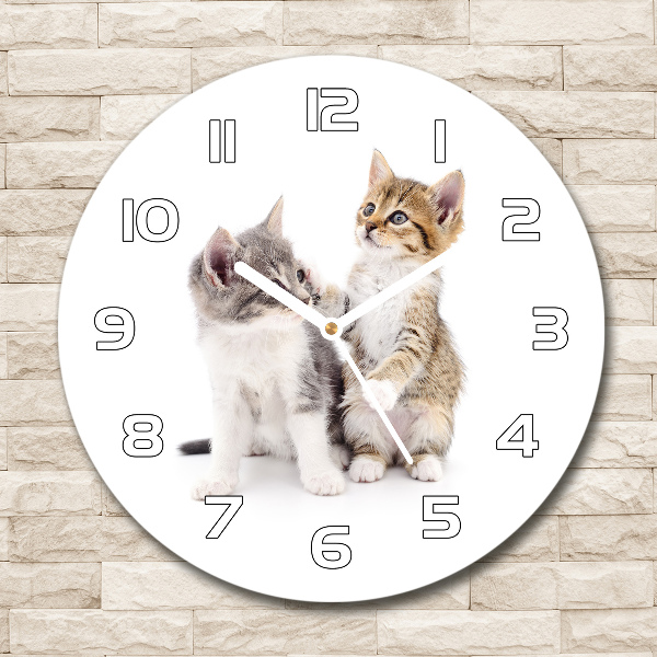 Reloj de pared redondo Dos pequeños gatos