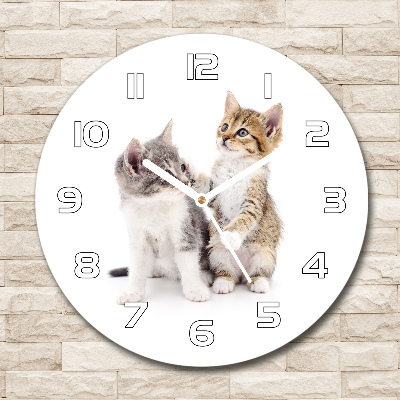 Reloj de pared redondo Dos pequeños gatos