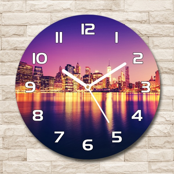 Reloj redondo pared Manhattan Nueva York