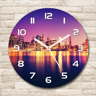 Reloj redondo pared Manhattan Nueva York