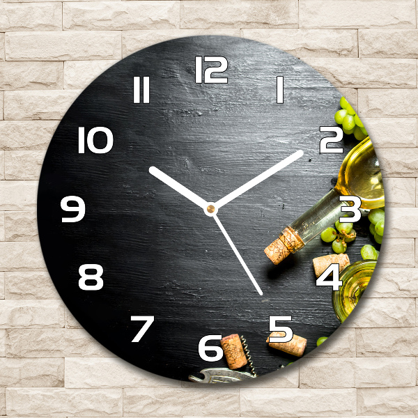 Reloj de pared redondo Vino blanco y fruta