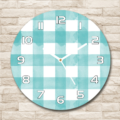 Reloj de pared redondo Cuadros azules