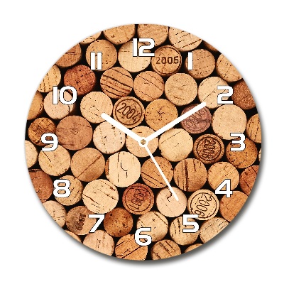 Reloj de cristal redondo Corchos de vino