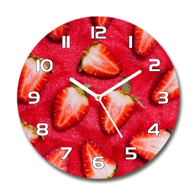 Reloj de cristal redondo Fresas en rodajas