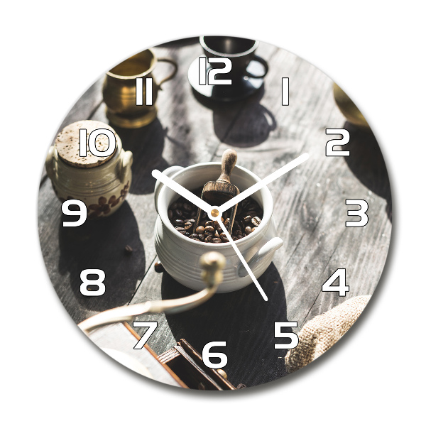 Reloj de cristal redondo Molinillo de café