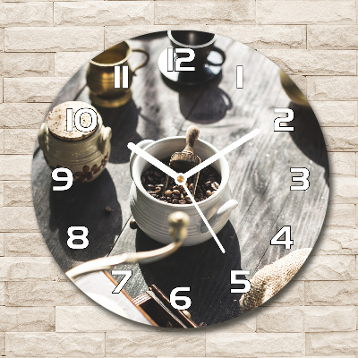 Reloj de cristal redondo Molinillo de café