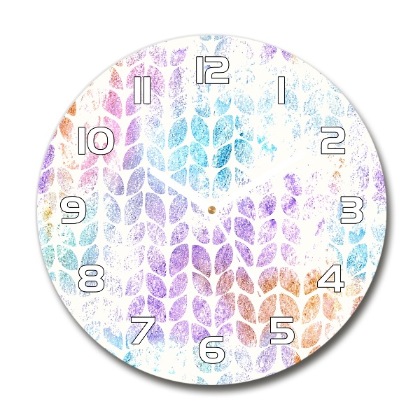 Reloj de cristal redondo Hojas coloridas