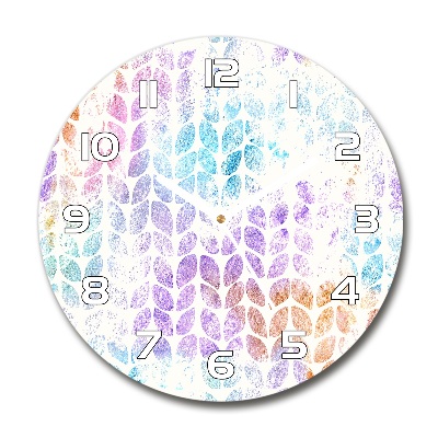 Reloj de cristal redondo Hojas coloridas