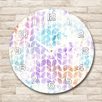 Reloj de cristal redondo Hojas coloridas