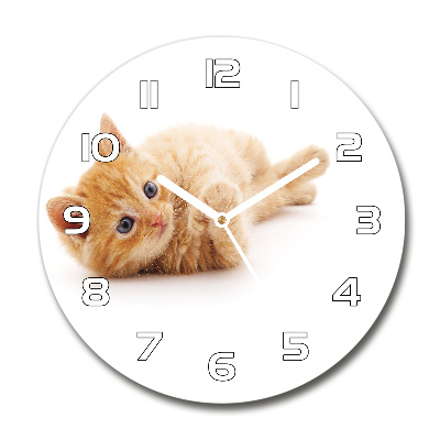 Reloj redondo pared Gato pelirrojo
