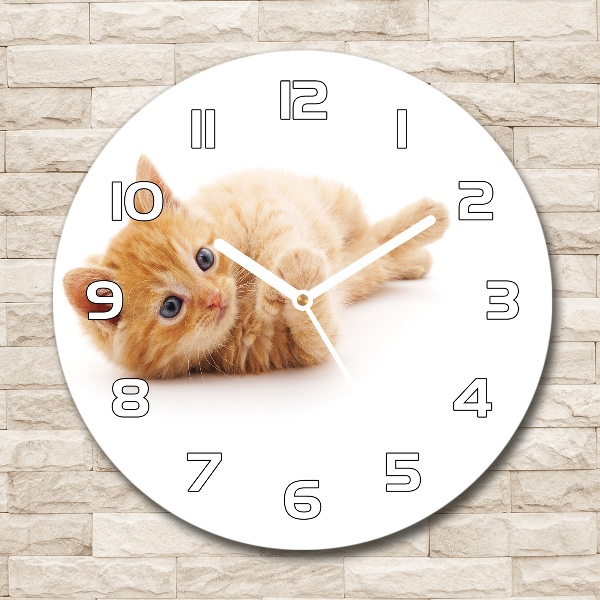 Reloj redondo pared Gato pelirrojo