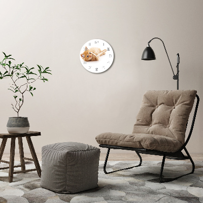 Reloj redondo pared Gato pelirrojo