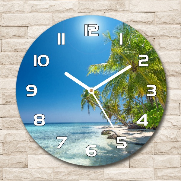 Reloj de pared redondo Playa de Maldivas