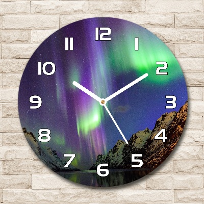 Reloj de pared redondo Auroras boreales