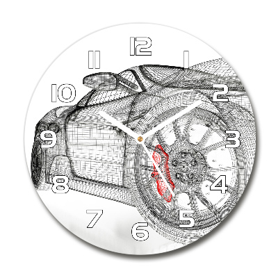 Reloj de cristal redondo Malla de coche