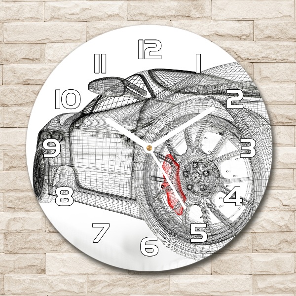 Reloj de cristal redondo Malla de coche