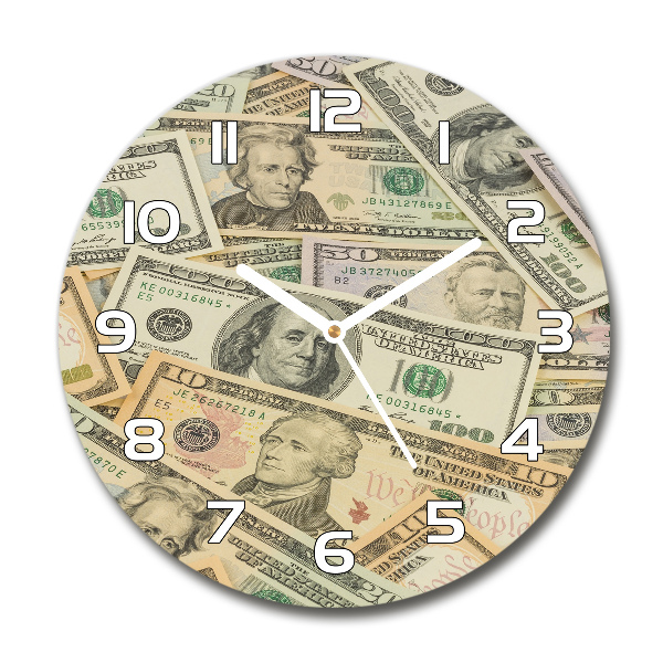 Reloj de pared redondo Billetes de dólar