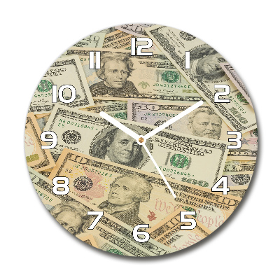 Reloj de pared redondo Billetes de dólar