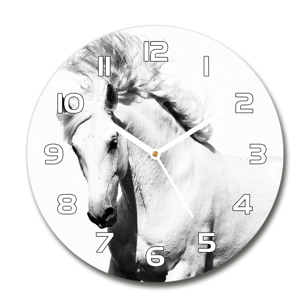 Reloj redondo pared Caballo blanco