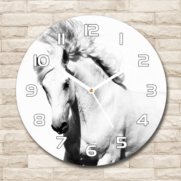 Reloj redondo pared Caballo blanco