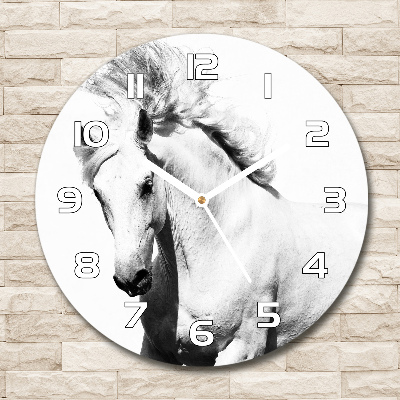 Reloj redondo pared Caballo blanco