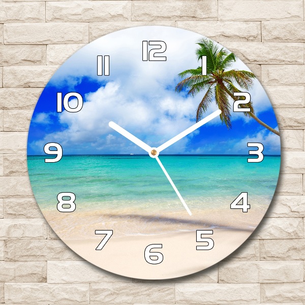 Reloj de pared redondo Playa caribeña