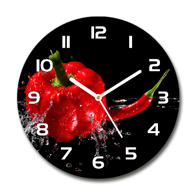 Reloj de pared redondo Pimientos rojos