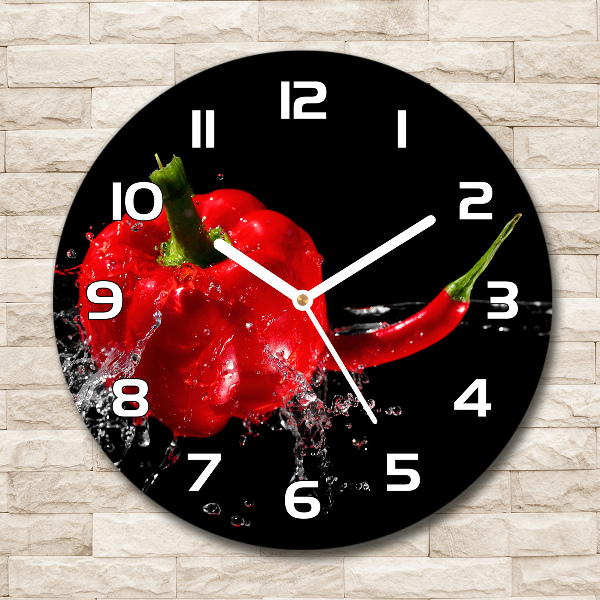 Reloj de pared redondo Pimientos rojos