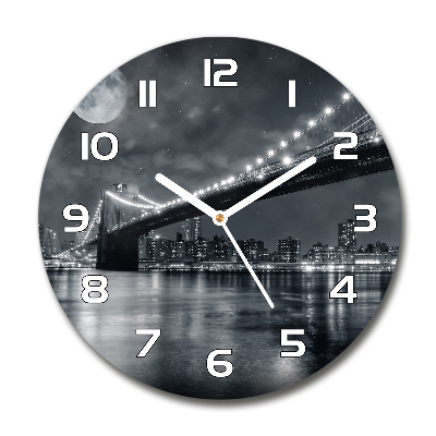 Reloj de cristal redondo Puente de Brooklyn