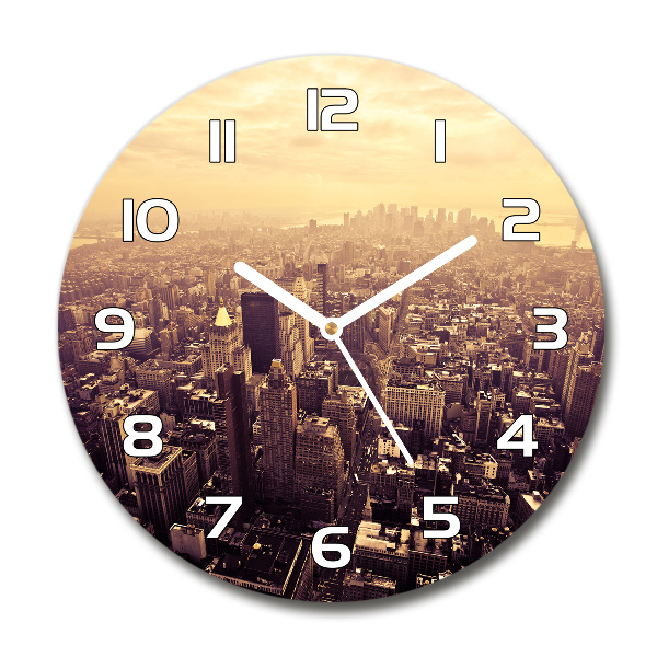 Reloj de cristal redondo Manhattan Nueva York