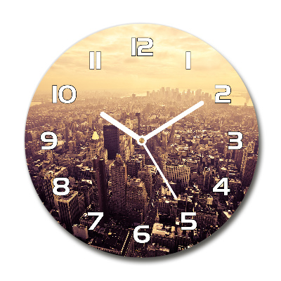 Reloj de cristal redondo Manhattan Nueva York