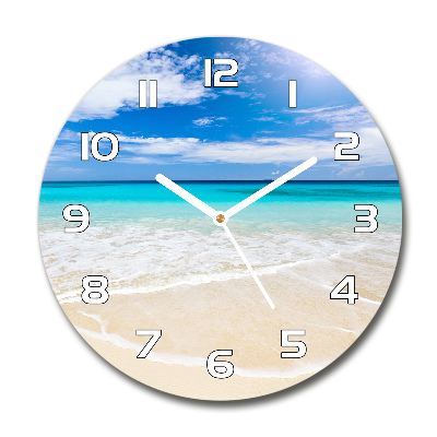 Reloj de cristal redondo Playa tropical