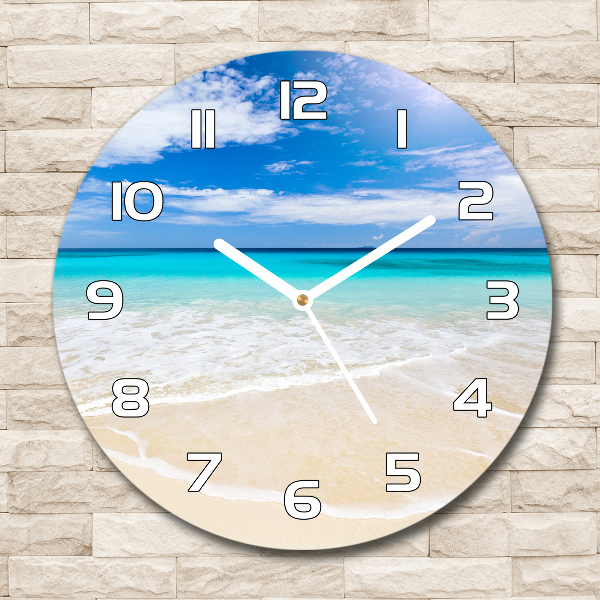 Reloj de cristal redondo Playa tropical